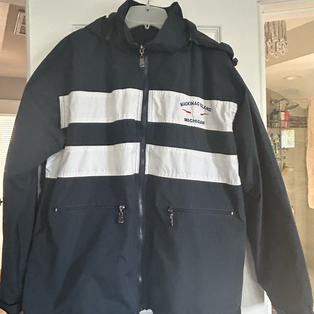 Men’s Dimco apparel Mackinac Island med rain with fleece lining and hood jacket